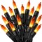 Halloween Orange String Lights – 50FT, 200 Count Incandescent Connectable Lights (Orange Black Wire)